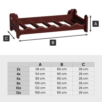 Stapelbares Weinregal aus Kunststoff - Modular erweiterbares Flaschenregal in Braun
