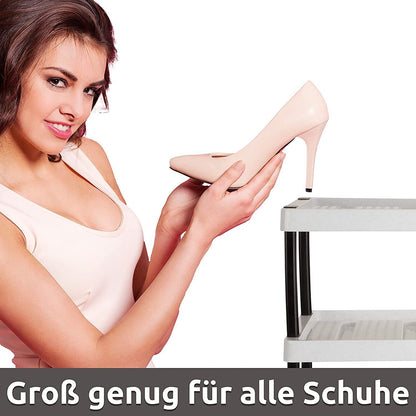 Schuhregal mit 3 Ebenen für 6 Paar Schuhe 47,5 x 53 x 36,5 cm, Erweiterbar