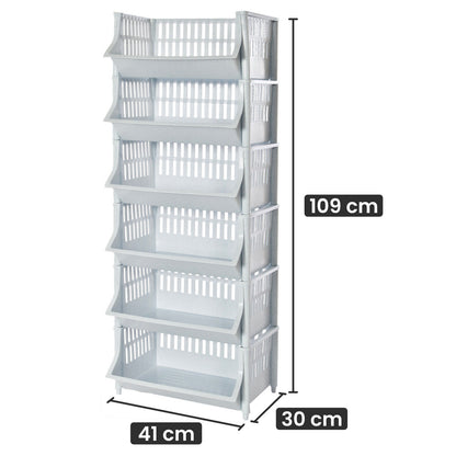 Korbregal aus Kunststoff 110 cm hoch erweiterbares Stapelregal