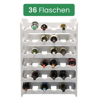 Stapelbares Weinregal aus Kunststoff - Modular erweiterbares Flaschenregal in Weiß