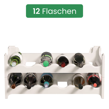 Stapelbares Weinregal aus Kunststoff - Modular erweiterbares Flaschenregal in Weiß