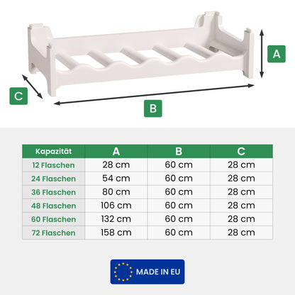 Stapelbares Weinregal aus Kunststoff - Modular erweiterbares Flaschenregal in Weiß