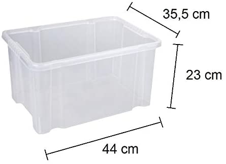 Aufbewahrungsboxen aus Plastik 27L 44,5 x 35 x 24 cm, Drehstapelbox, Eurobox, stapelbar (ohne Deckel)