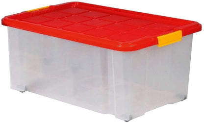 ARTECSIS Aufbewahrungsbox aus Plastik mit Deckel 60x40x25 cm Eurobox Drehstapelbox stapelbar nestbar 45L