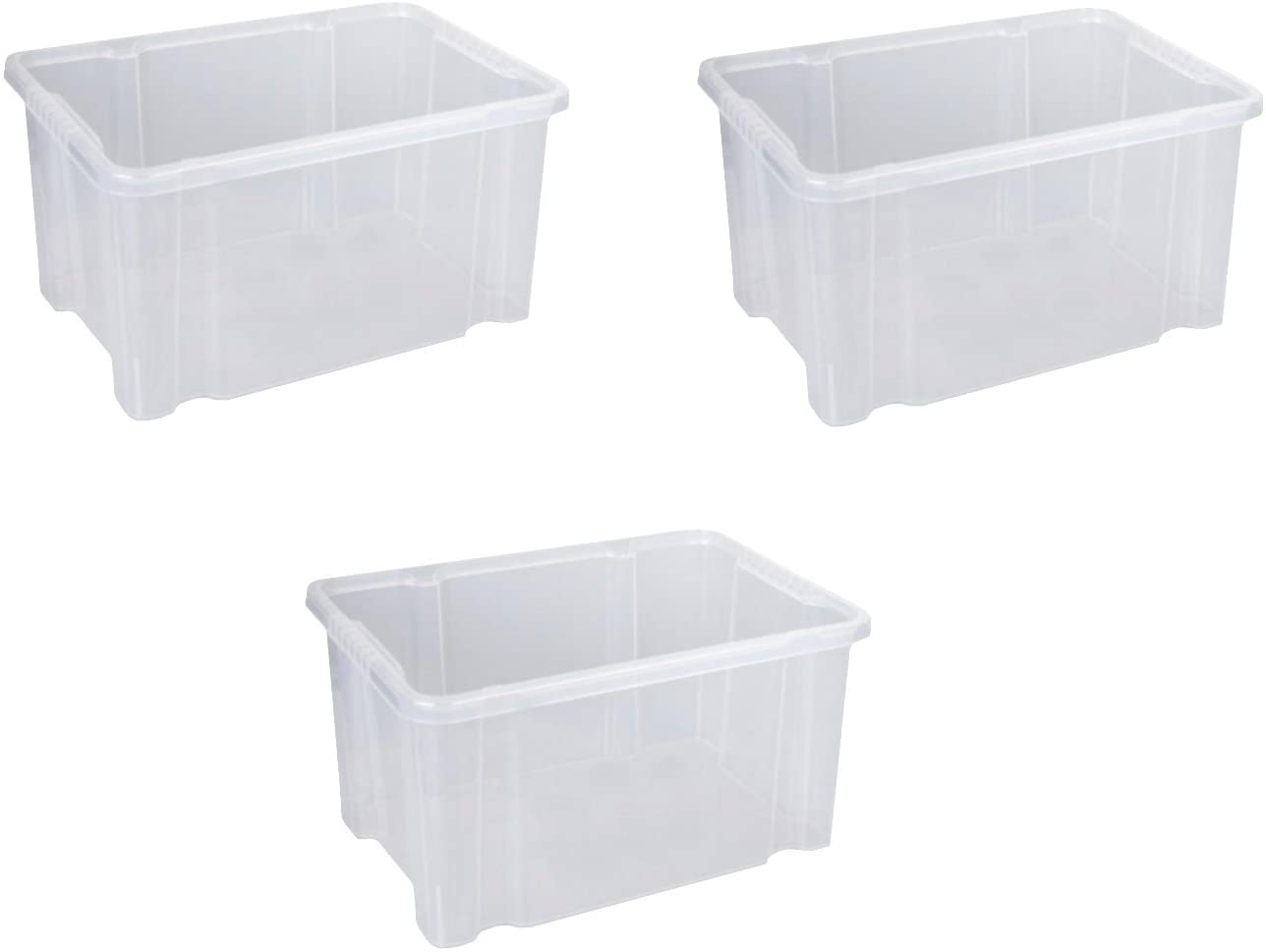 Aufbewahrungsboxen aus Plastik 27L 44,5 x 35 x 24 cm, Drehstapelbox, Eurobox, stapelbar (ohne Deckel)