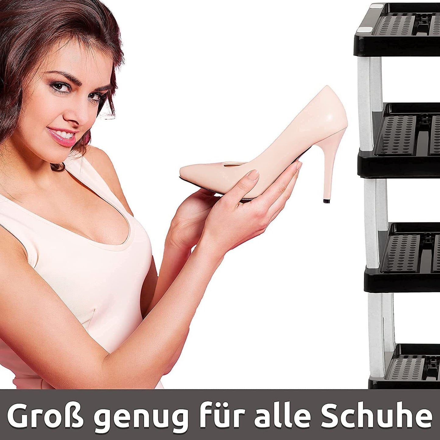 Schuhregal mit 6 Ebenen für 12 Paar Schuhe 113 x 53 x 36,5 cm, erweiterbar