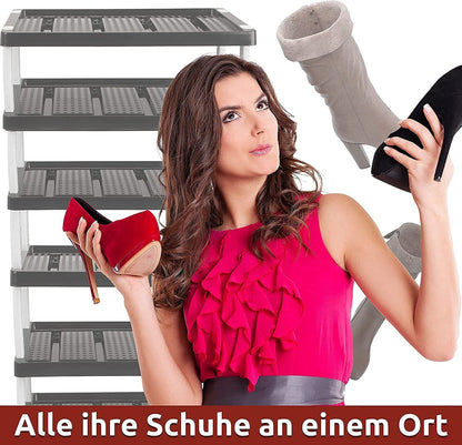 Schuhregal mit 6 Ebenen für 12 Paar Schuhe 113 x 53 x 36,5 cm, erweiterbar