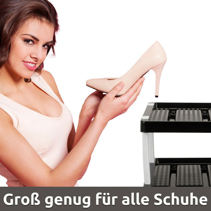 Schuhregal mit 3 Ebenen für 6 Paar Schuhe 47,5 x 53 x 36,5 cm, Erweiterbar