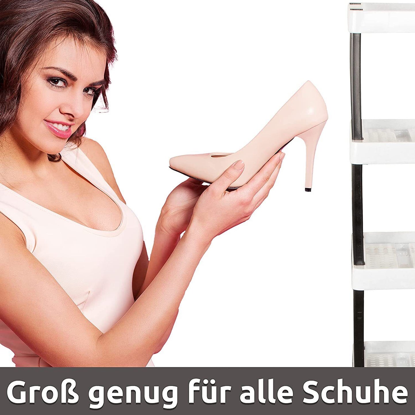 Schuhregal mit 6 Ebenen für 12 Paar Schuhe 113 x 53 x 36,5 cm, erweiterbar