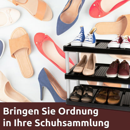 Schuhregal mit 3 Ebenen für 6 Paar Schuhe 47,5 x 53 x 36,5 cm, Erweiterbar