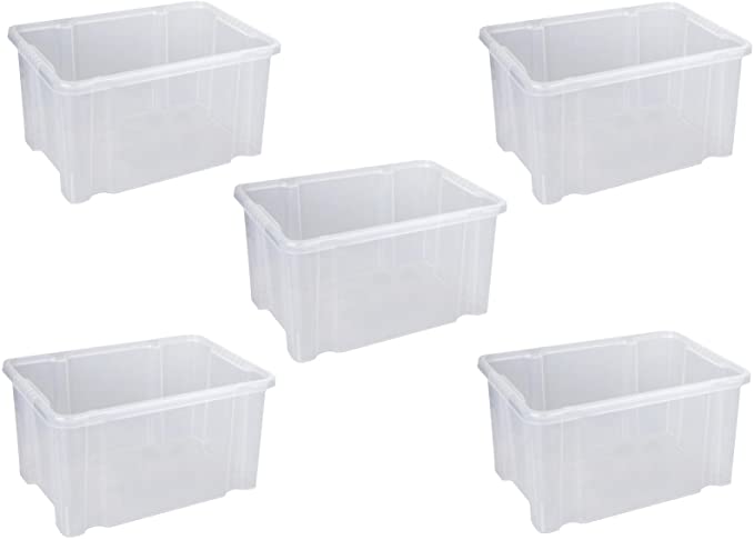 Aufbewahrungsboxen aus Plastik 27L 44,5 x 35 x 24 cm, Drehstapelbox, Eurobox, stapelbar (ohne Deckel)