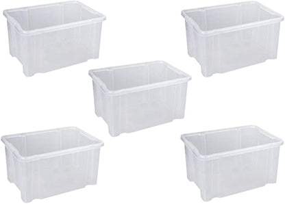 Aufbewahrungsboxen aus Plastik 27L 44,5 x 35 x 24 cm, Drehstapelbox, Eurobox, stapelbar (ohne Deckel)