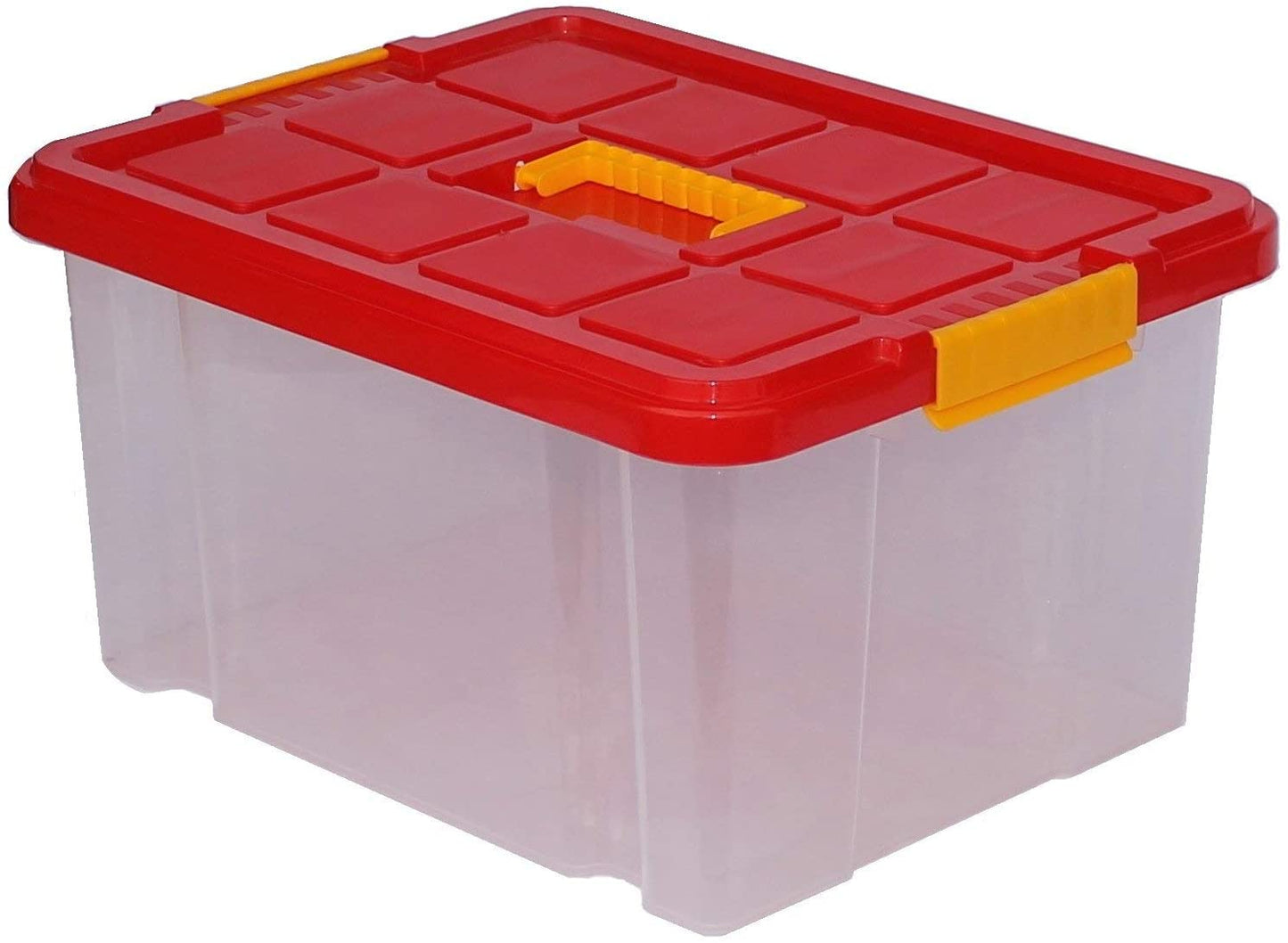 Aufbewahrungsboxen aus Plastik 27L 44 x 35 x 24 cm, Drehstapelbox, Eurobox, stapelbar (mit Deckel)