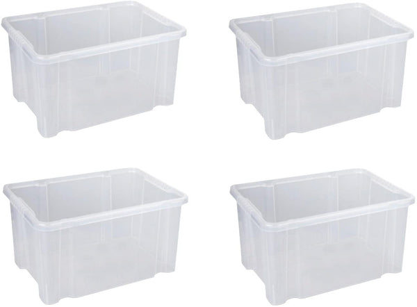 Aufbewahrungsboxen aus Plastik 27L 44,5 x 35 x 24 cm, Drehstapelbox, Eurobox, stapelbar (ohne Deckel)
