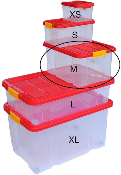Aufbewahrungsboxen aus Plastik, 40 x 29 x 21 cm, mit Deckel, Eurobox, stapelbar, 15L