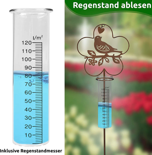ARTECSIS Ersatzglas für Regenmesser Gartenstecker Blume, Vogel etc. Skala bis 12cm / 5 in